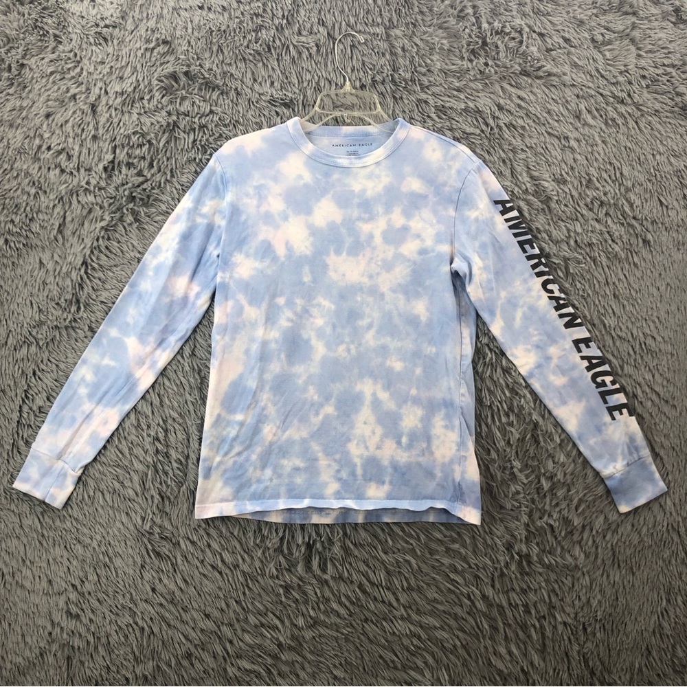 American Eagle Outfitters Shirt Women’s XS Tye Dye Sleeve Spellout Long Sleeve